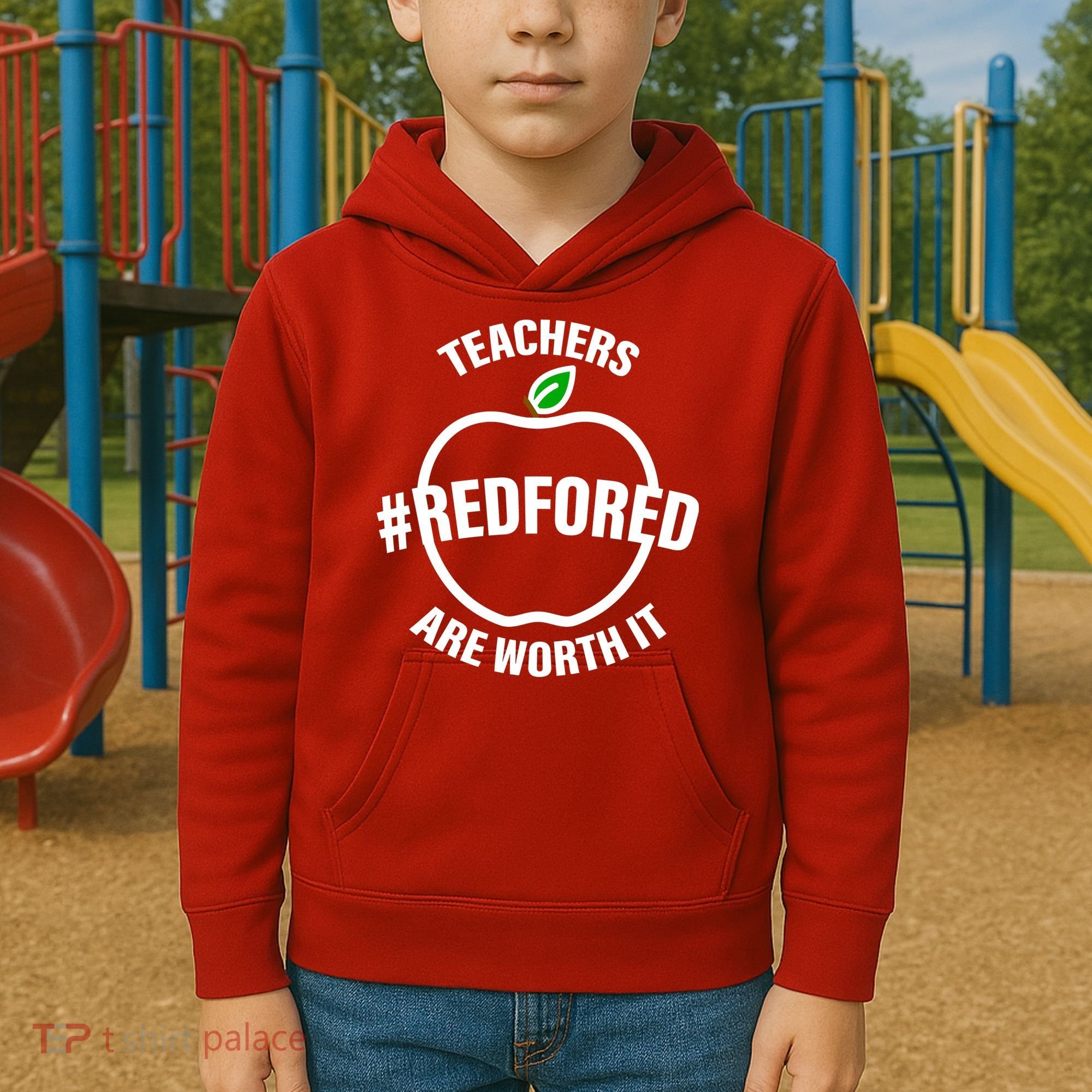 Red For Ed Teachers Are Worth It Kids Hoodie