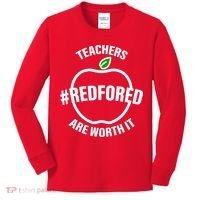 Red For Ed Teachers Are Worth It Kids Long Sleeve Shirt thumb 0