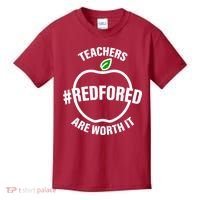 Red For Ed Teachers Are Worth It Kids T-Shirt thumb 0