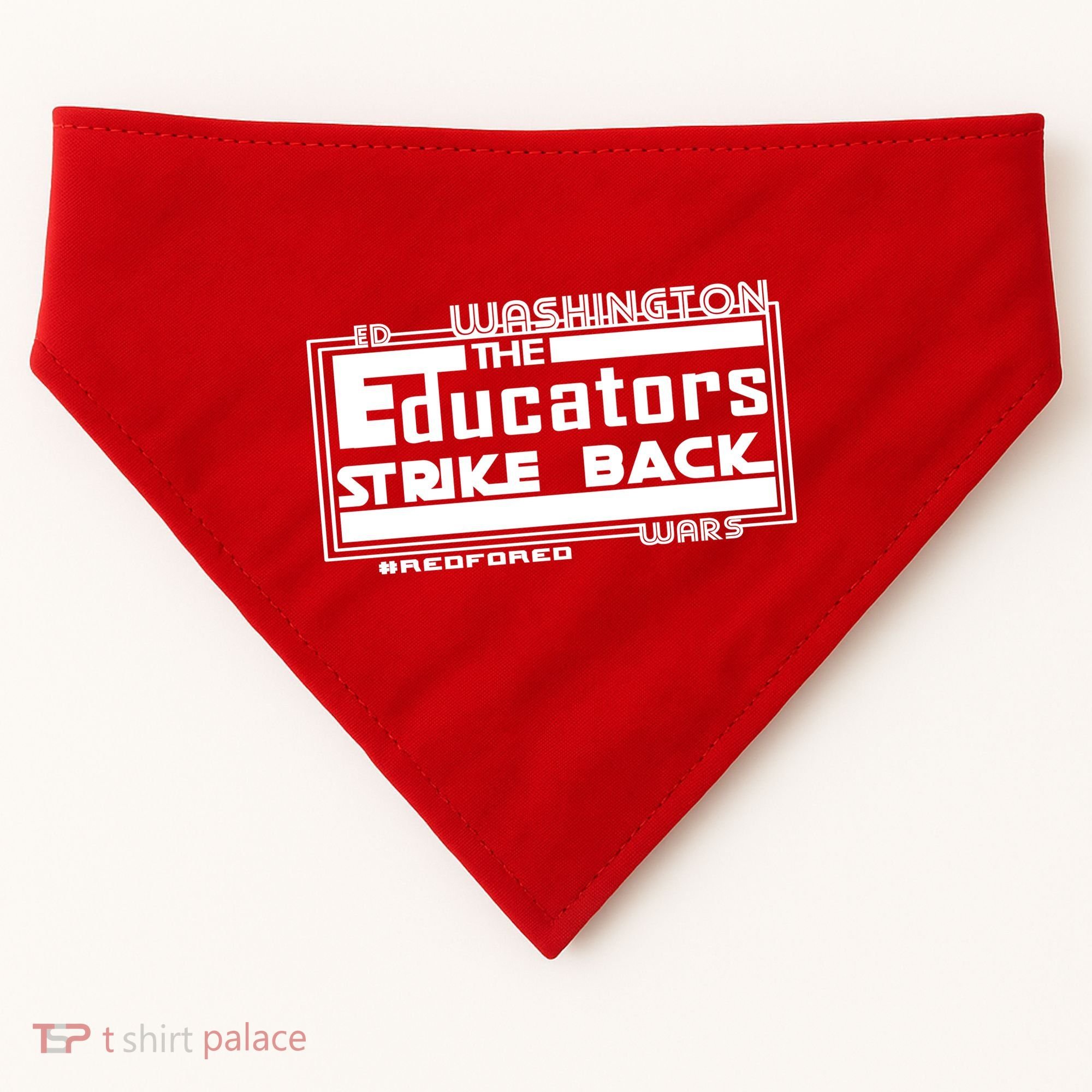 Red For Ed Washington Educators Strike Back USA-Made Doggie Bandana