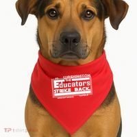 Red For Ed Washington Educators Strike Back USA-Made Doggie Bandana thumb 1