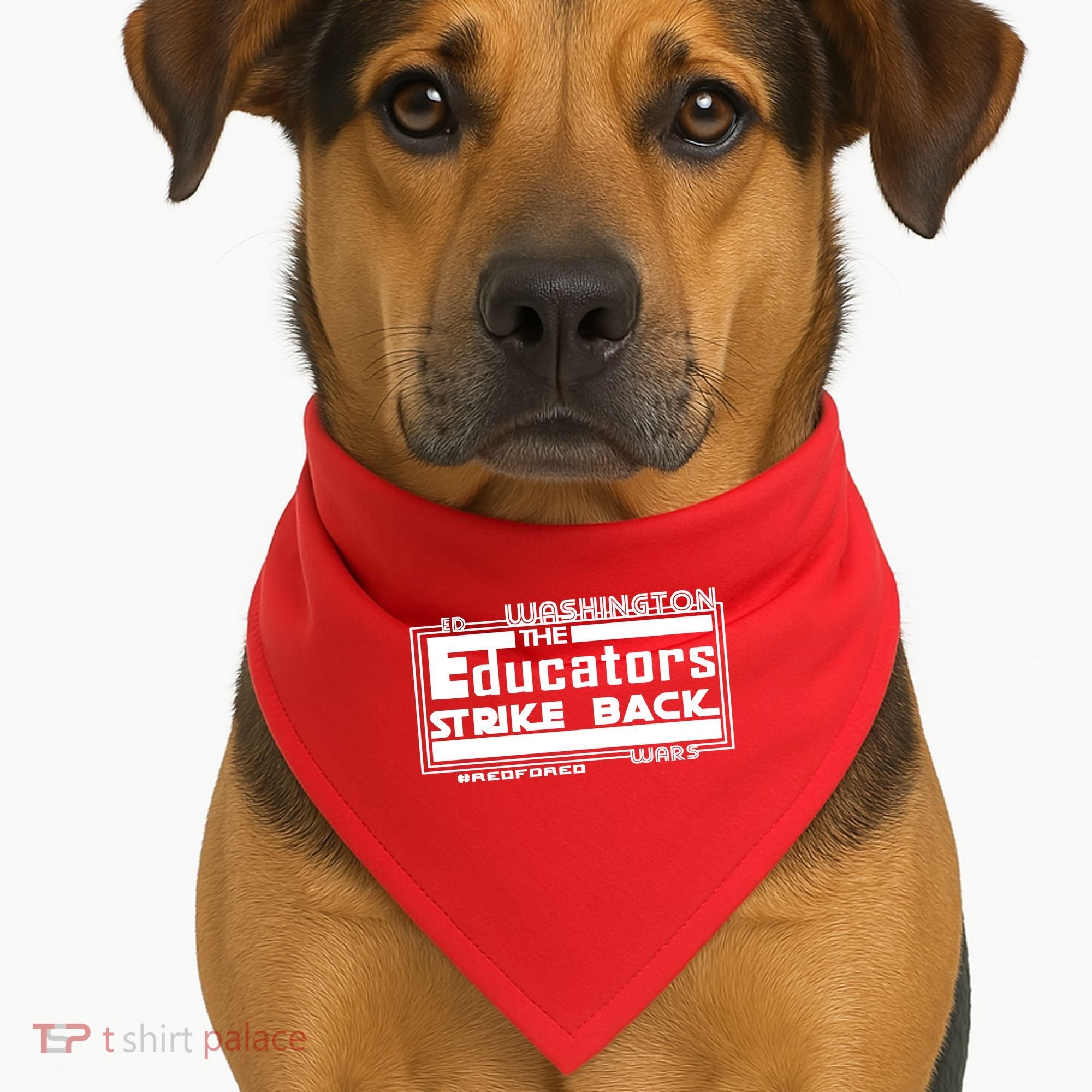 Red For Ed Washington Educators Strike Back USA-Made Doggie Bandana