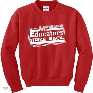 Red For Ed Washington Educators Strike Back Kids Sweatshirt