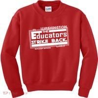 Red For Ed Washington Educators Strike Back Kids Sweatshirt thumb 0