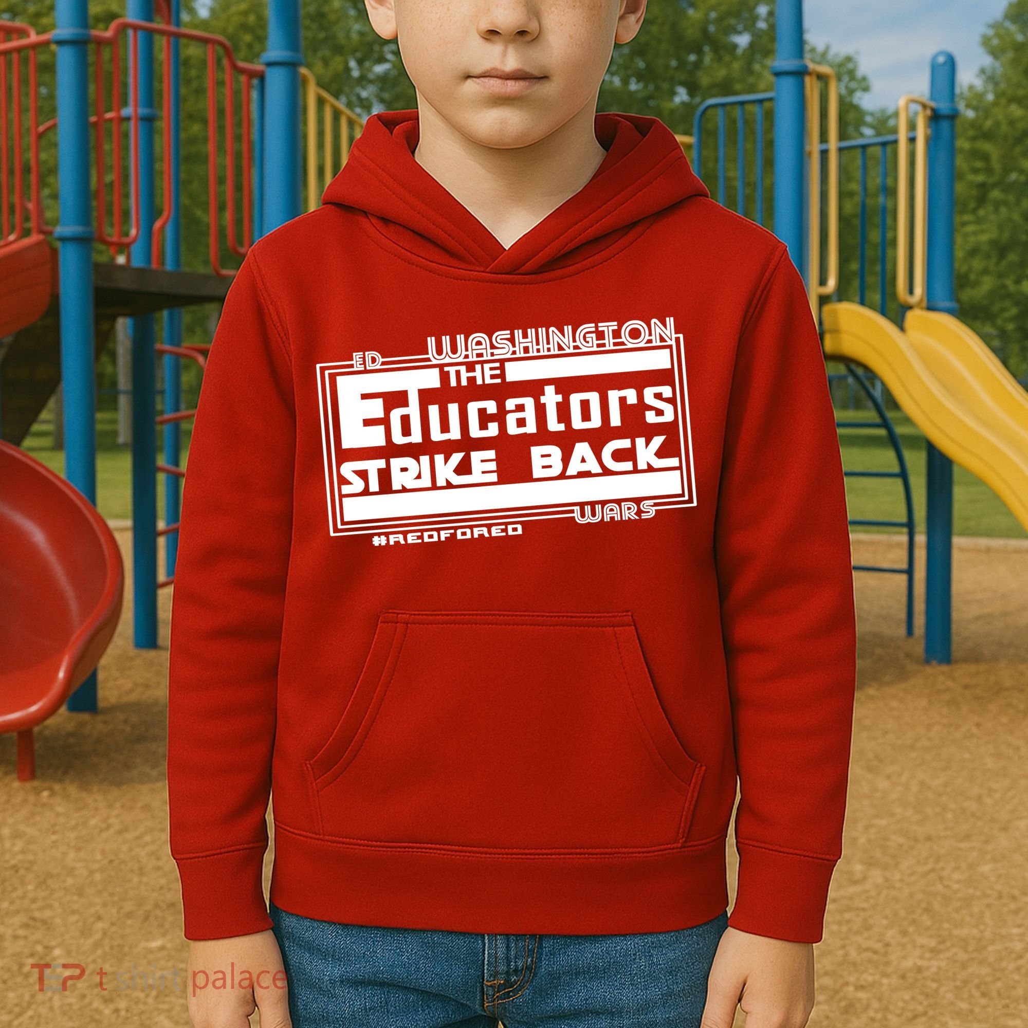 Red For Ed Washington Educators Strike Back Kids Hoodie