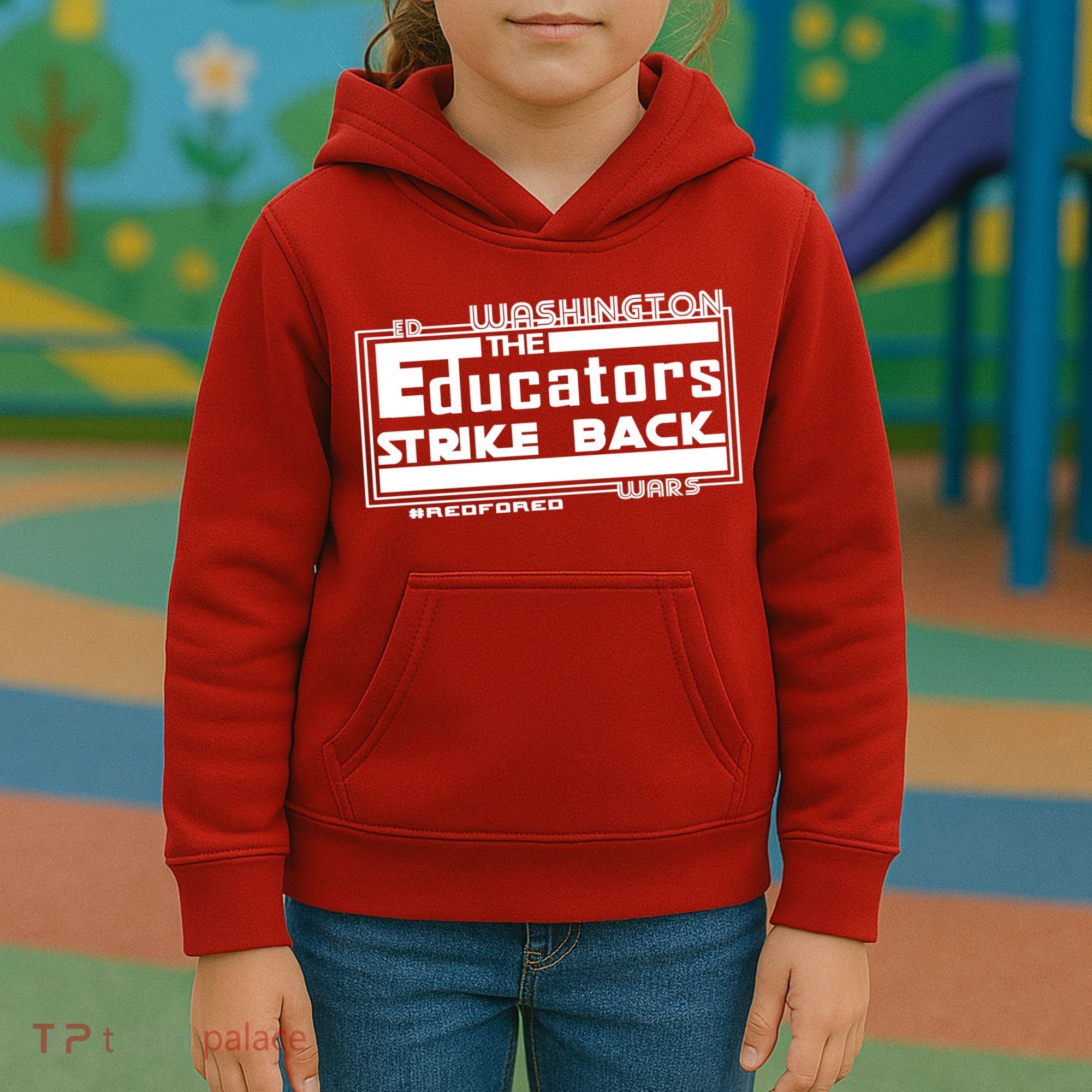 Red For Ed Washington Educators Strike Back Kids Hoodie