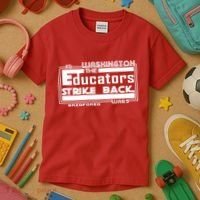 Red For Ed Washington Educators Strike Back Kids T-Shirt thumb 3