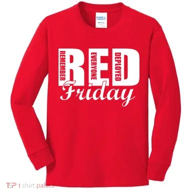 Red Friday Kids Long Sleeve Shirt