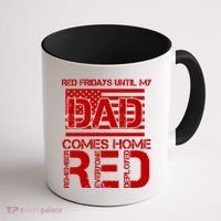 RED Friday Day Unitl My Dad Comes Home Coffee Mug thumb 1