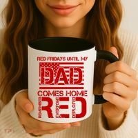 RED Friday Day Unitl My Dad Comes Home Coffee Mug thumb 3