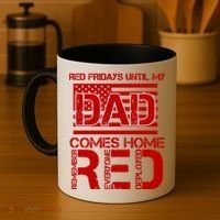 RED Friday Day Unitl My Dad Comes Home Coffee Mug thumb 4