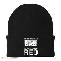 RED Friday Day Unitl My Dad Comes Home Beanie thumb 0