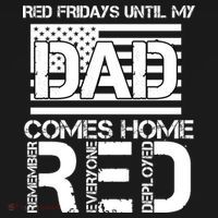 RED Friday Day Unitl My Dad Comes Home Women's Hoodie thumb 2