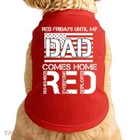 RED Friday Day Unitl My Dad Comes Home Doggie Tank thumb 0