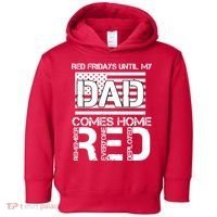 RED Friday Day Unitl My Dad Comes Home Toddler Hoodie thumb 0