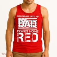 RED Friday Day Unitl My Dad Comes Home Tank Top thumb 3
