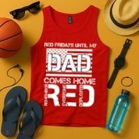 RED Friday Day Unitl My Dad Comes Home Tank Top thumb 4