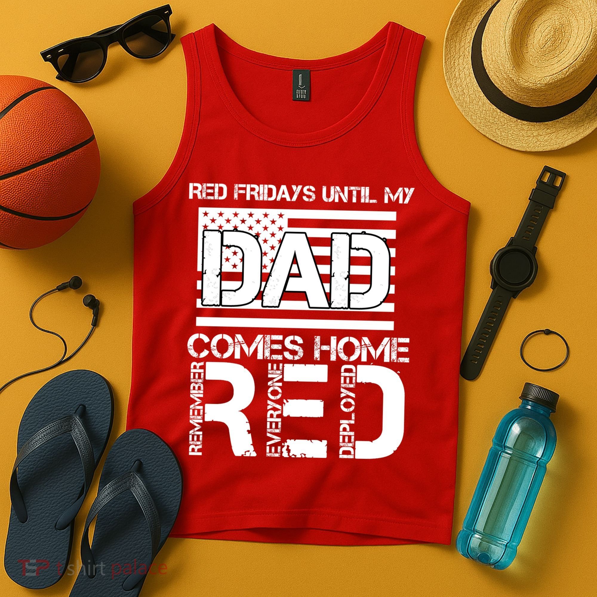 RED Friday Day Unitl My Dad Comes Home Tank Top