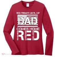 RED Friday Day Unitl My Dad Comes Home Women's Long Sleeve Shirt thumb 0