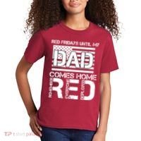 RED Friday Day Unitl My Dad Comes Home Kids T-Shirt thumb 2