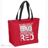 RED Friday Day Unitl My Dad Comes Home Tote Bag thumb 2
