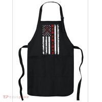 Red Friday Distressed Ribbon US Flag Support Veterans Apron thumb 0