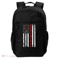 Red Friday Distressed Ribbon US Flag Support Veterans Backpack thumb 0
