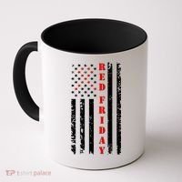 Red Friday Distressed Ribbon US Flag Support Veterans Coffee Mug thumb 0