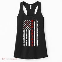 Red Friday Distressed Ribbon US Flag Support Veterans Women's Tank Top thumb 0
