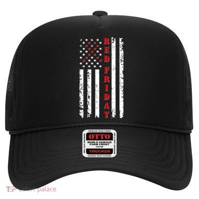 Red Friday Distressed Ribbon US Flag Support Veterans Hat