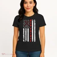 Red Friday Distressed Ribbon US Flag Support Veterans Women's T-Shirt thumb 4
