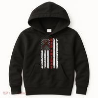 Red Friday Distressed Ribbon US Flag Support Veterans Kids Hoodie thumb 0