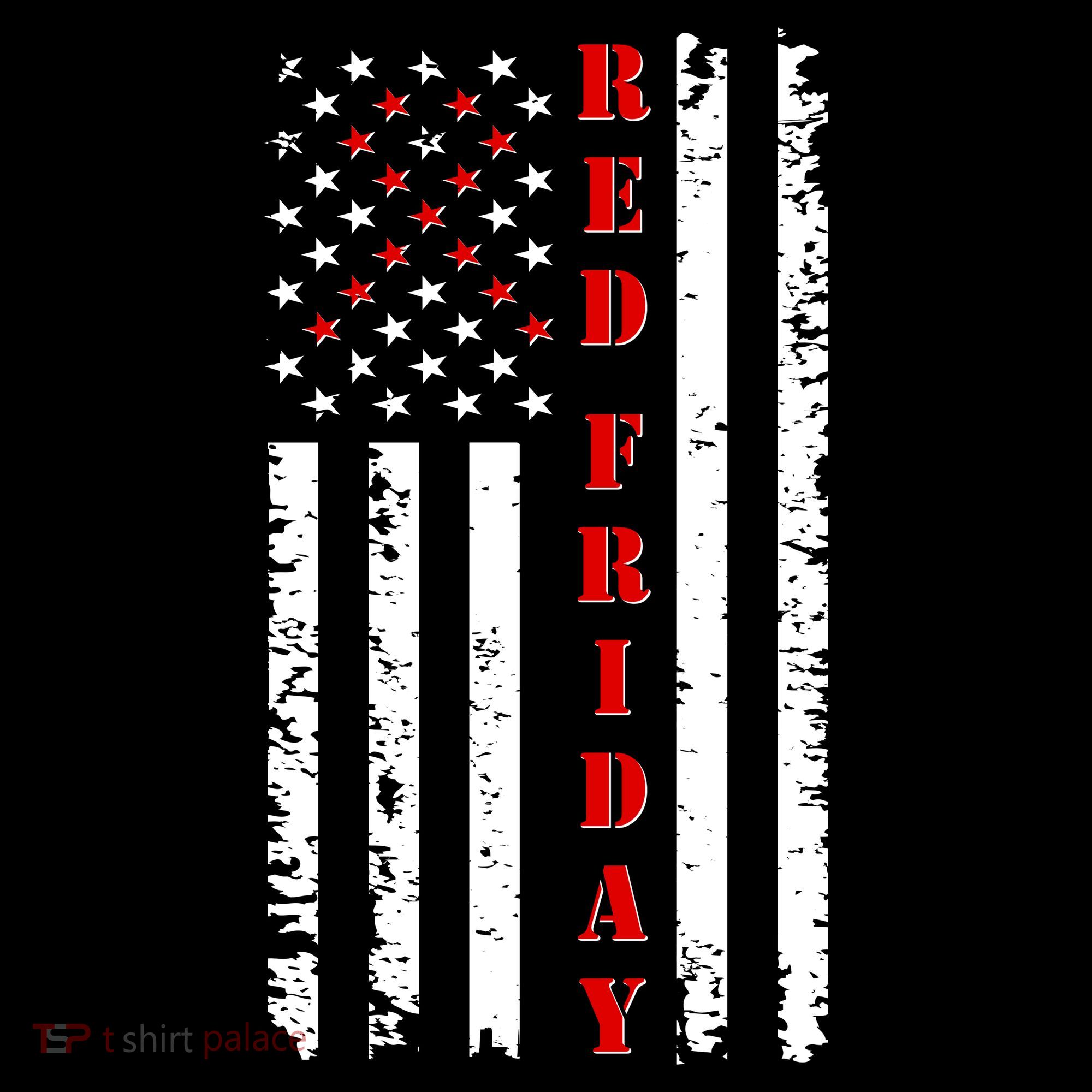 Red Friday Distressed Ribbon US Flag Support Veterans Kids Long Sleeve Shirt