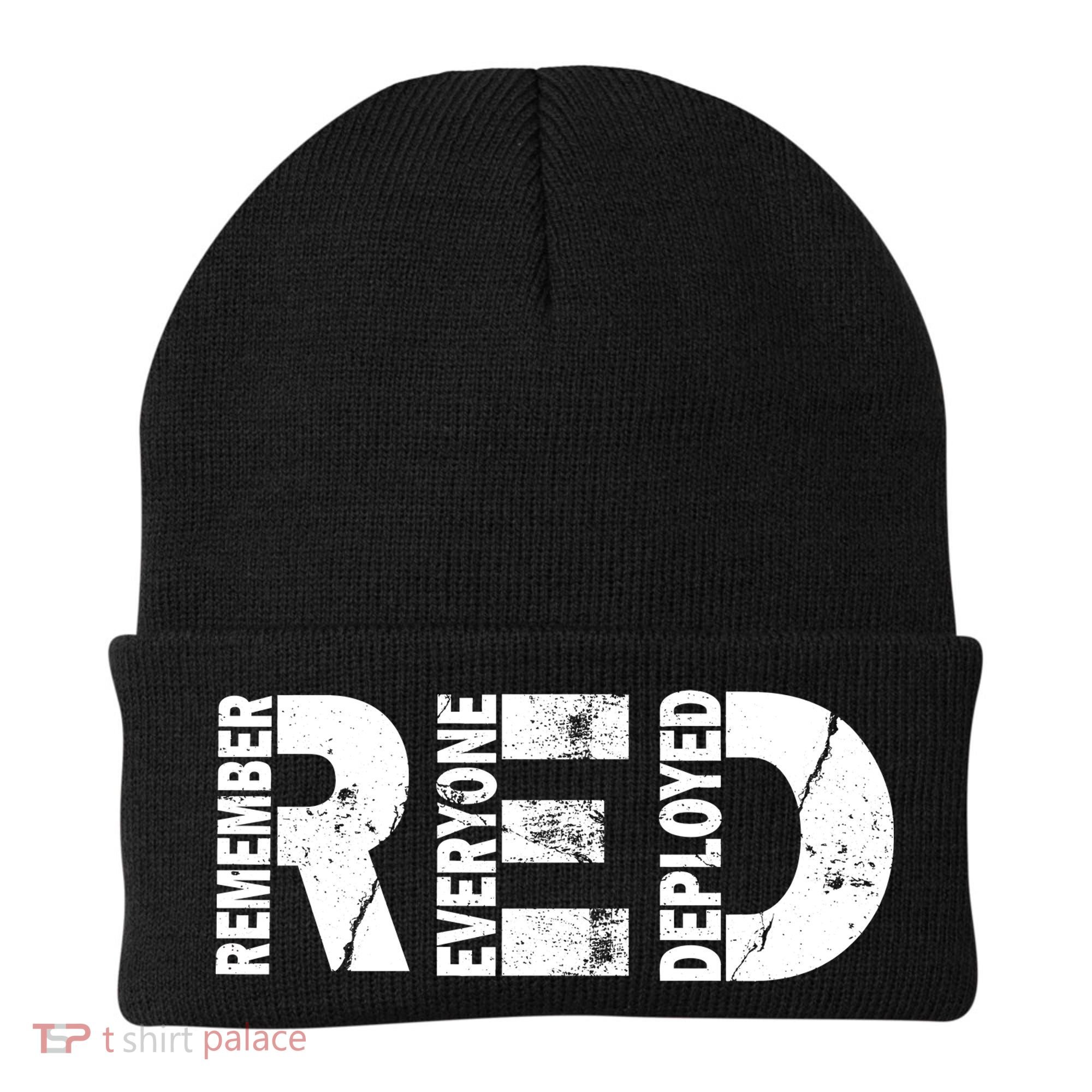 Red Friday Remember Everyone Deployed Beanie