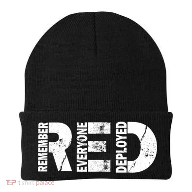 Red Friday Remember Everyone Deployed Beanie