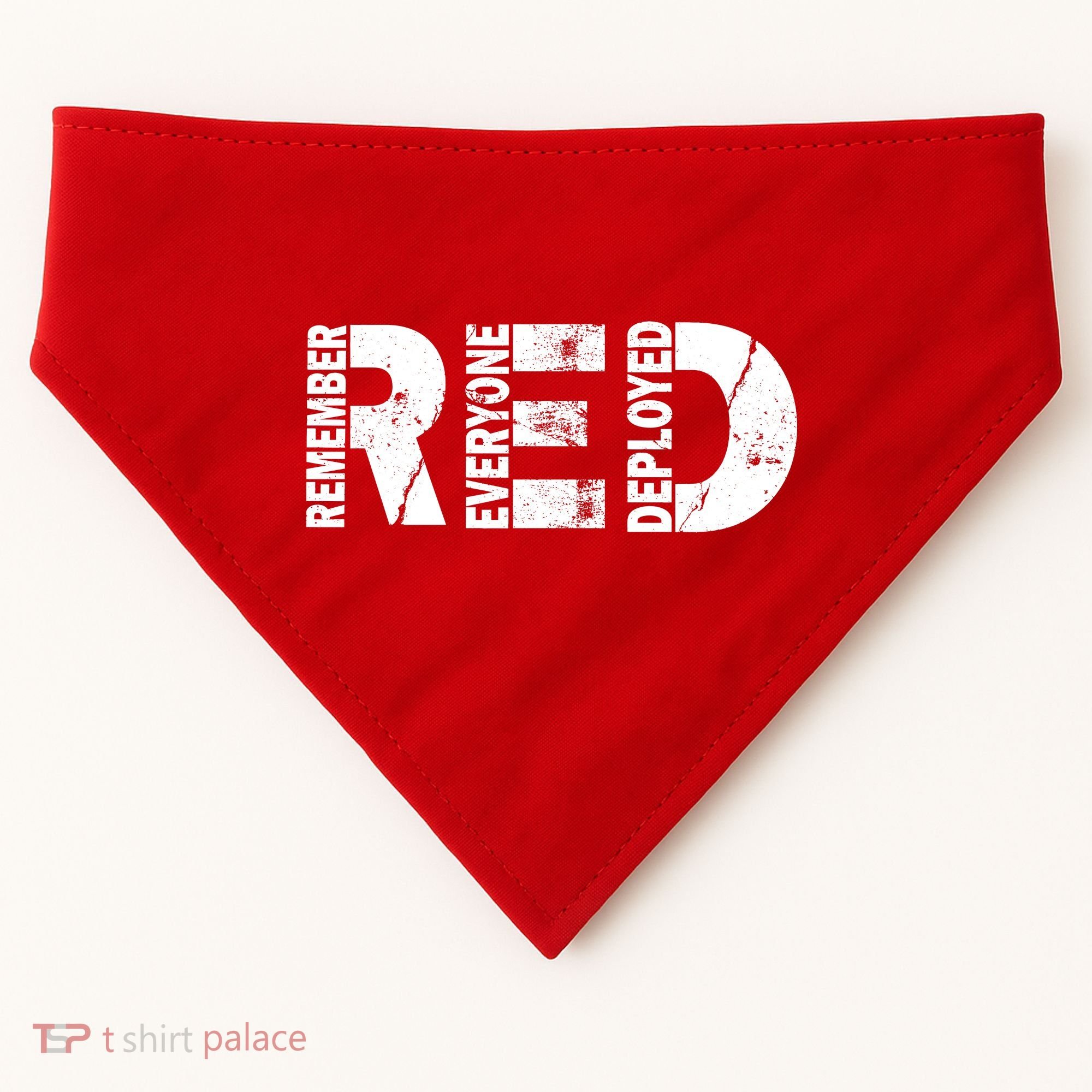 Red Friday Remember Everyone Deployed USA-Made Doggie Bandana
