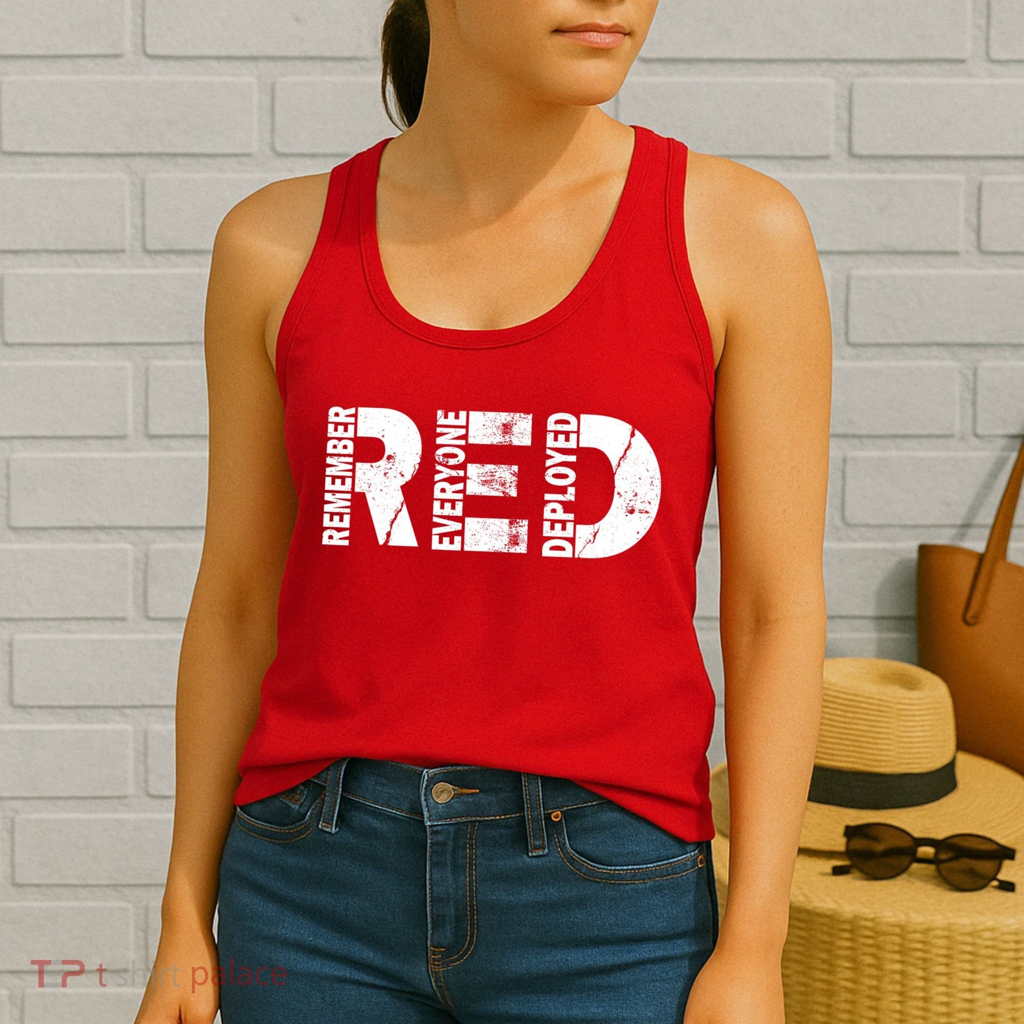 Red Friday Remember Everyone Deployed Women's Tank Top