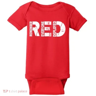 Red Friday Remember Everyone Deployed Baby Bodysuit