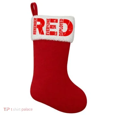 Red Friday Remember Everyone Deployed Christmas Stocking