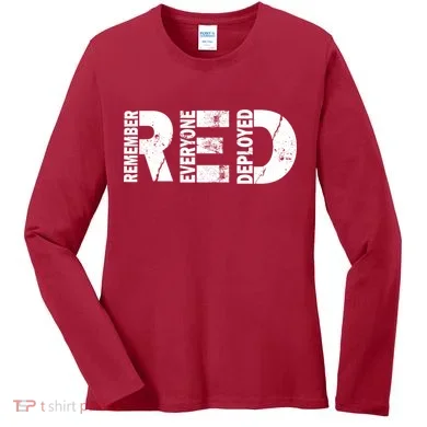 Red Friday Remember Everyone Deployed Women's Long Sleeve Shirt