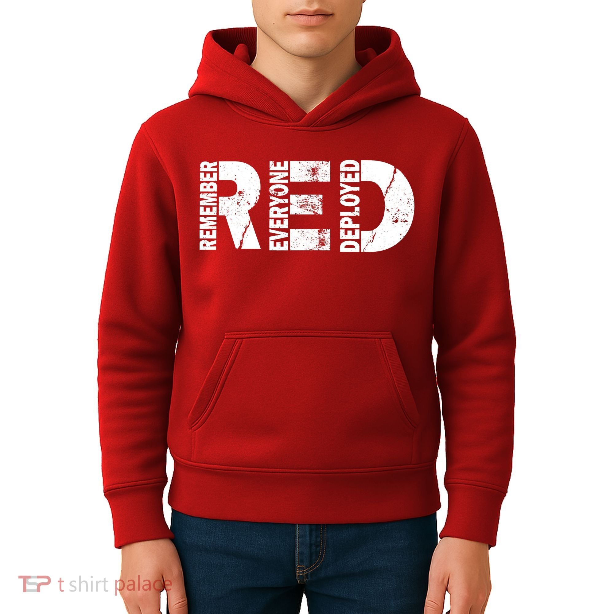 Red Friday Remember Everyone Deployed Kids Hoodie