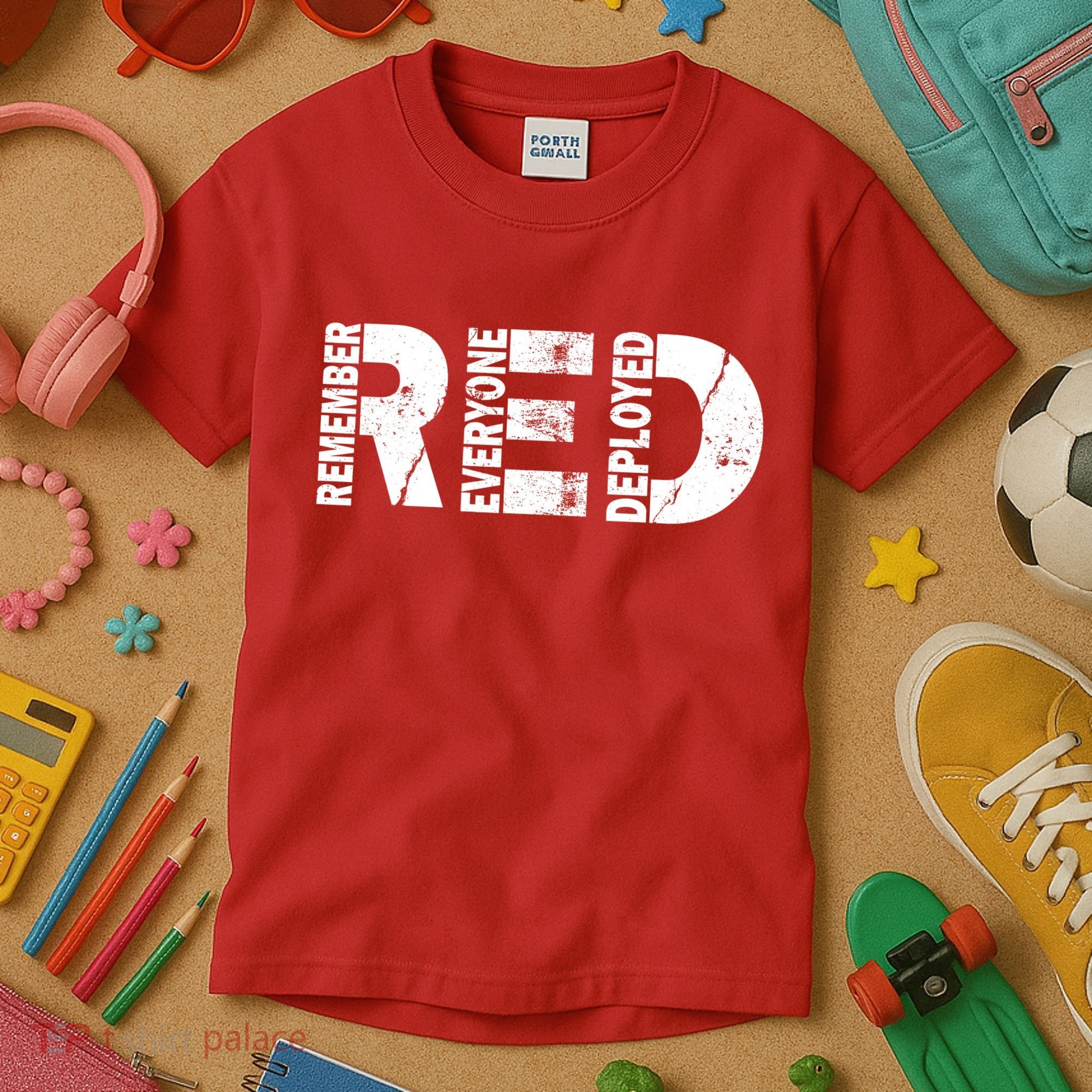 Red Friday Remember Everyone Deployed Kids T-Shirt