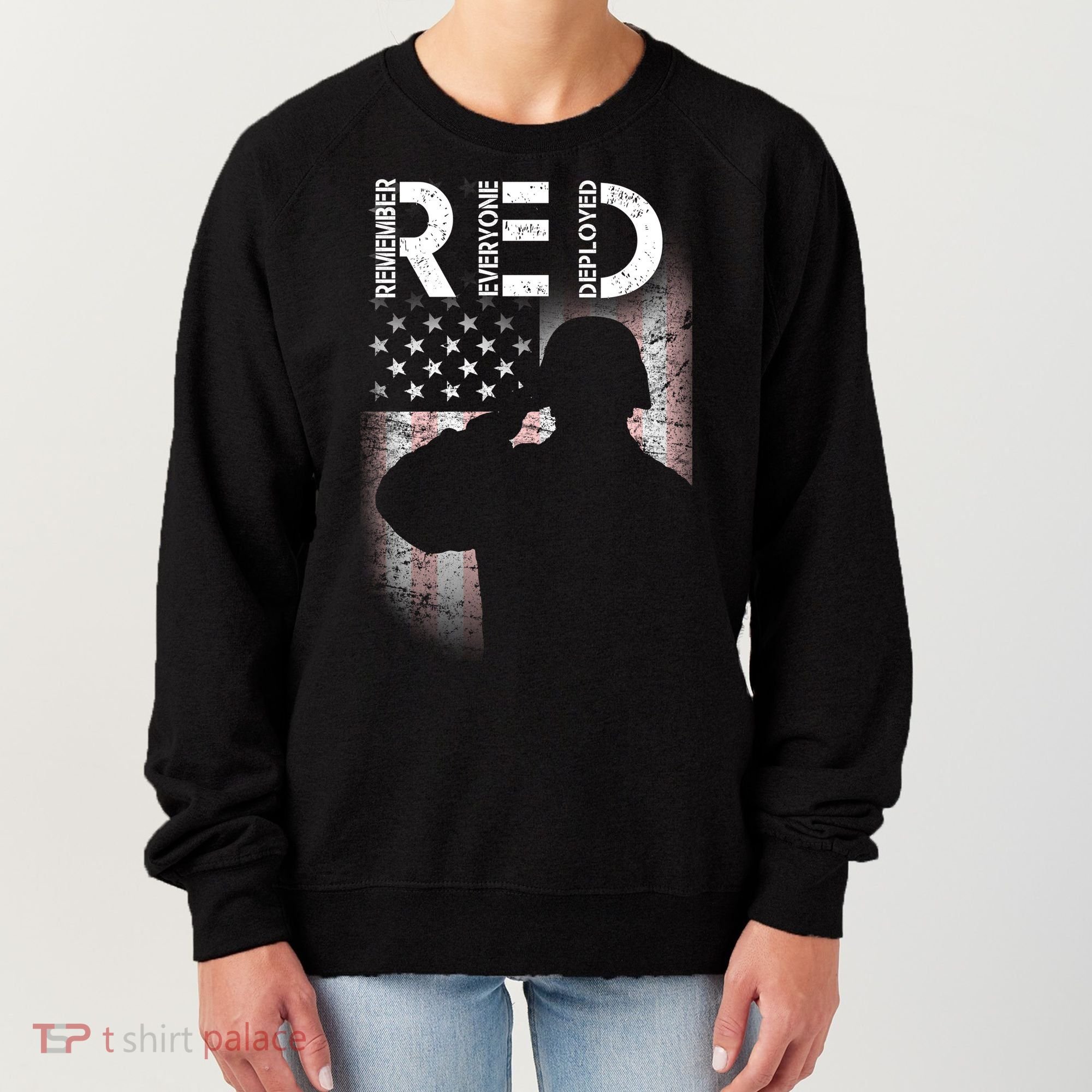 Red Friday Remember Everyone Deployed Flag Women's Sweatshirt
