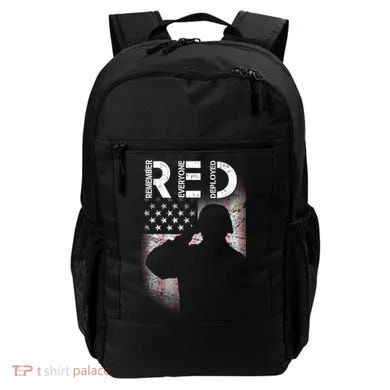 Red Friday Remember Everyone Deployed Flag Backpack