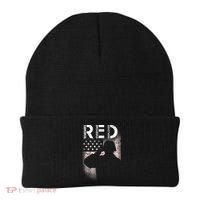 Red Friday Remember Everyone Deployed Flag Beanie thumb 0