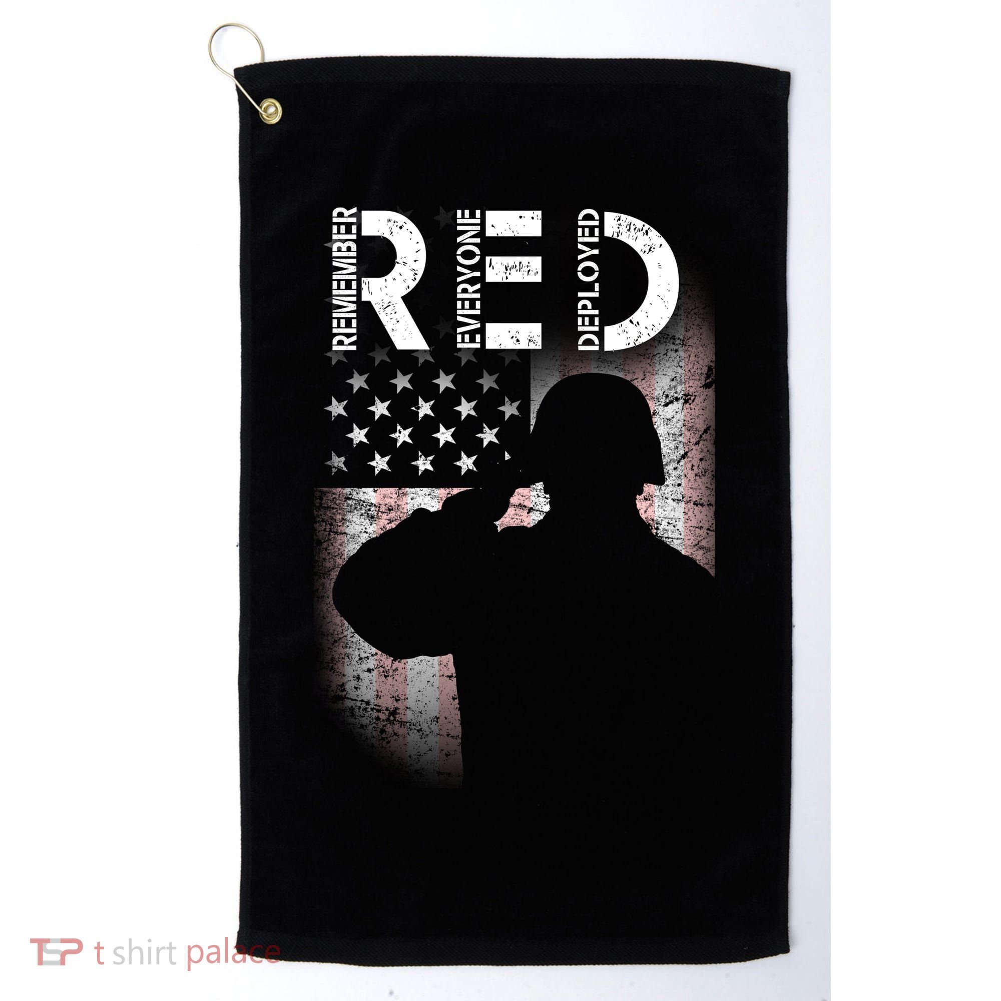 Red Friday Remember Everyone Deployed Flag Golf Towel