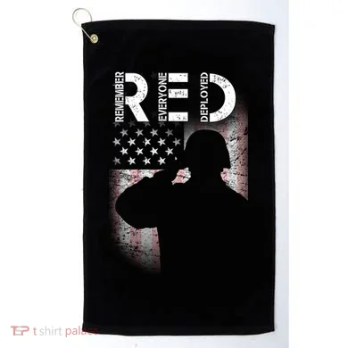 Red Friday Remember Everyone Deployed Flag Golf Towel