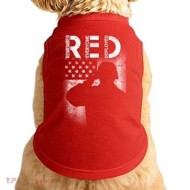 Red Friday Remember Everyone Deployed Flag Doggie Tank