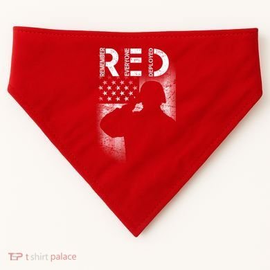 Red Friday Remember Everyone Deployed Flag USA-Made Doggie Bandana