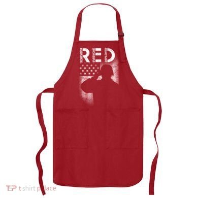 Red Friday Remember Everyone Deployed Flag Apron